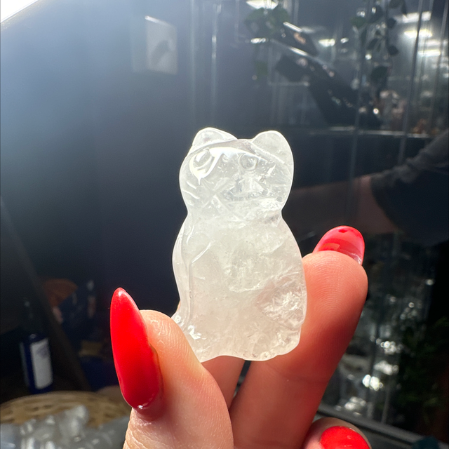 Clear Quartz Cat 