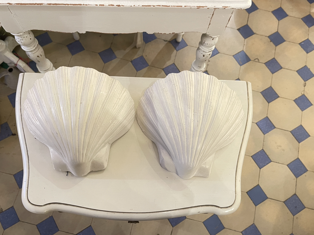 Muschel Leuchter Paar Stuck Wandleuchter