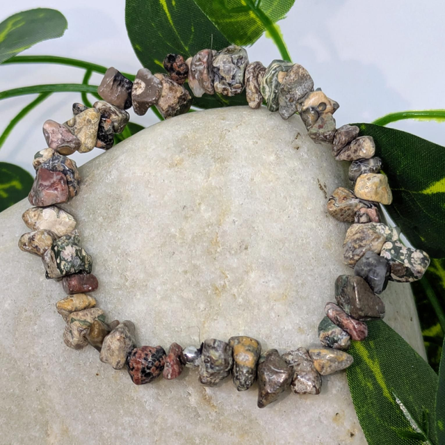 Bracelet &quot;Jaspe léopard&quot; baroque BR-203