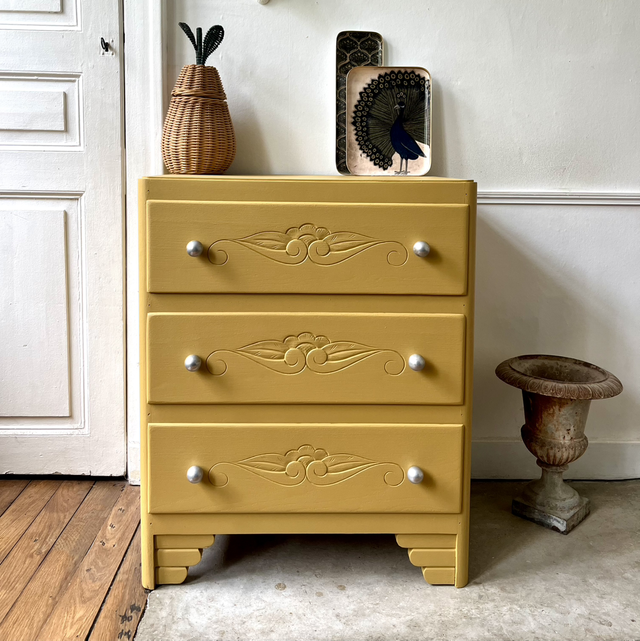 Commode jaune Art déco 