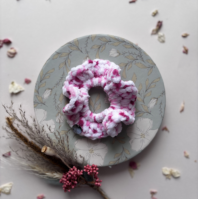 Chouchou tout doux blanc et rose