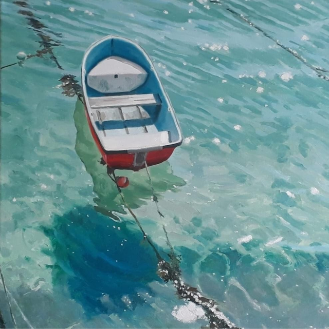 Print mini 'Ruby on Turquoise'