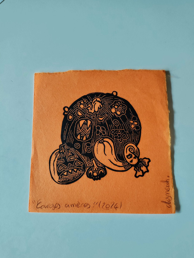 Courges amères, format carré 12X12 cm