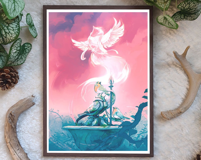 Tirage A4 Rouges Gorges et le Guerrier Ailé