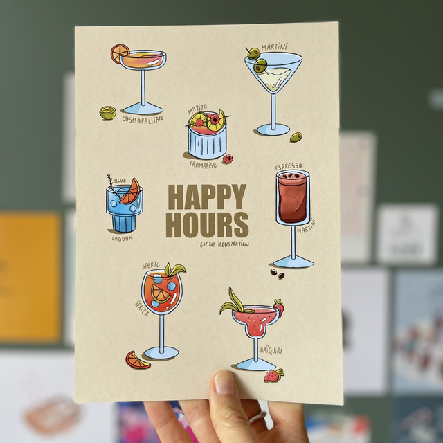 Affiche A5 sur les cocktails