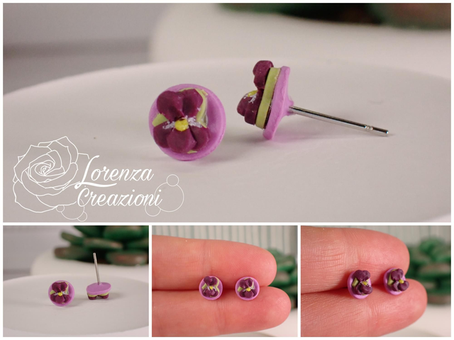 Orecchini a lobo violette versione scura taglia S