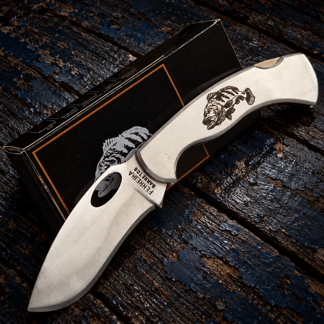 Canivete EDC Bruto Barretos Original 9cm Aço Inox 420 Tucunaré