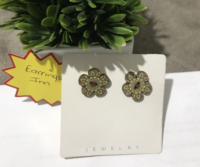 Wood Stud Earrings - WSE03