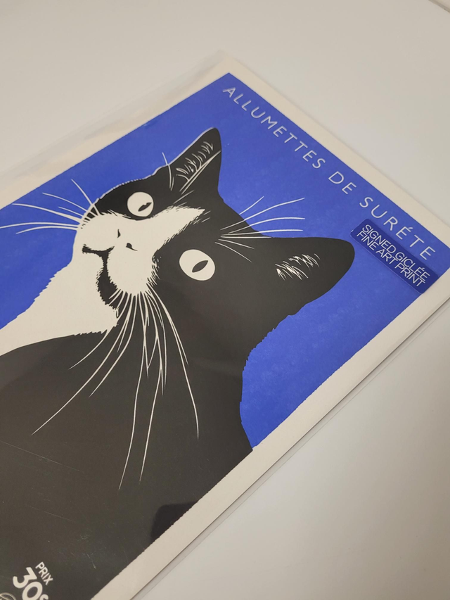 MASHBOX Chat Noir Blanc Signed Giclée A4 Print - JP-100