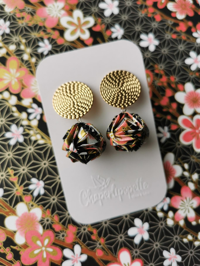 Kusudama noir et rose