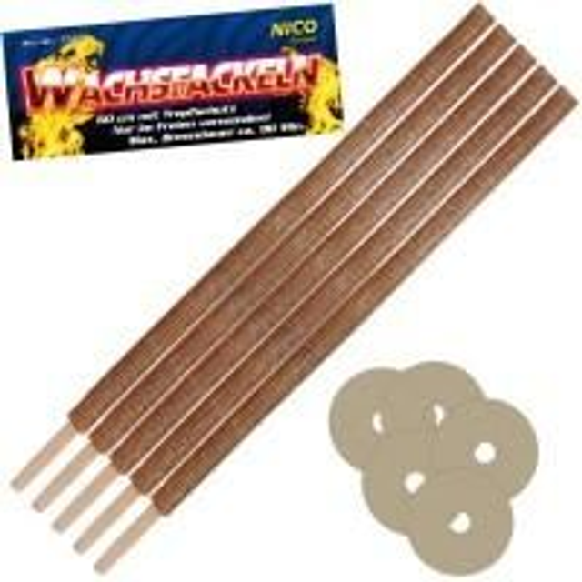 Wachsfackeln, 60cm, 5er Blister