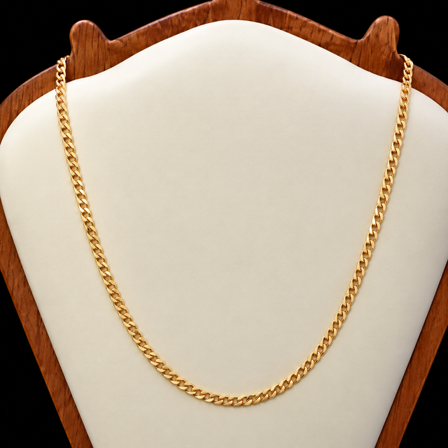 9ct Gold Flat Curb Link Chain