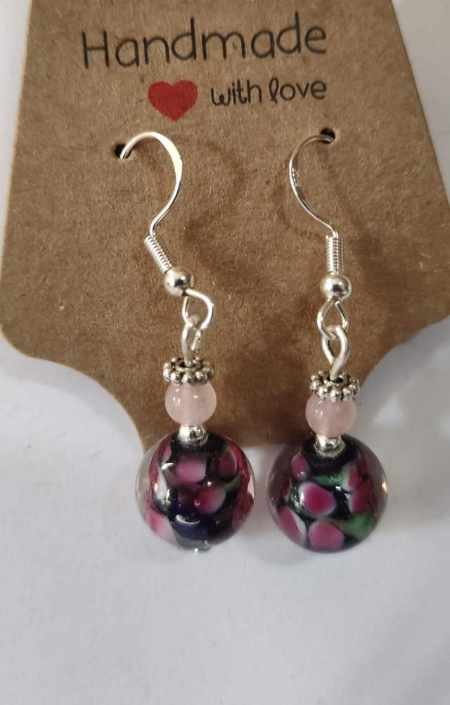 Rose Quartz &amp; Maurano glass 925 