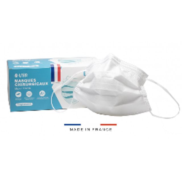 MASQUES 3 PLIS "MADE IN France" CHIR TYPE 2R - boite de 50
