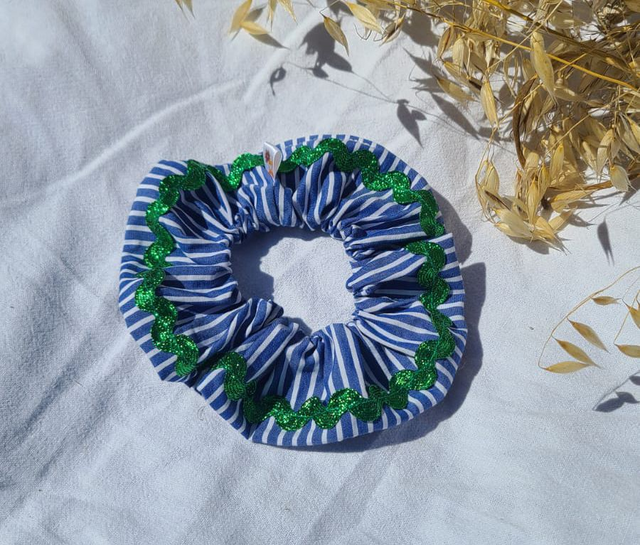 Le chouchou - Rayé bleu et vert pailleté