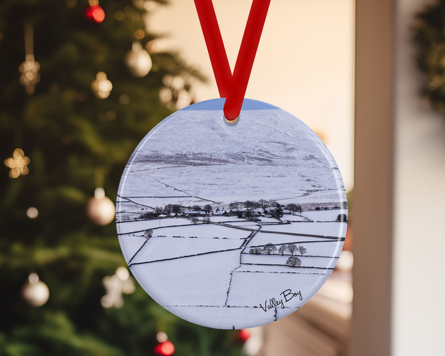 "Snow at Upper Midhope" Ceramic Christmas Decoration      
