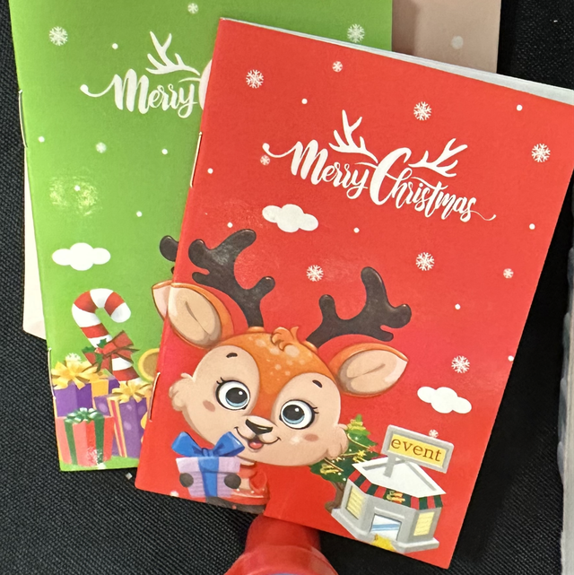 Xmas Pillow Box with notebooks and stamp