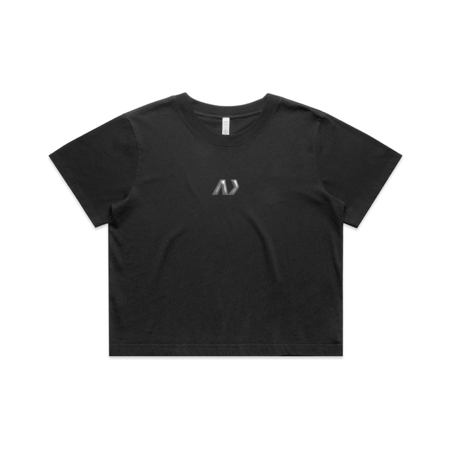 Woman’s Crop Faded Heavy T - Black