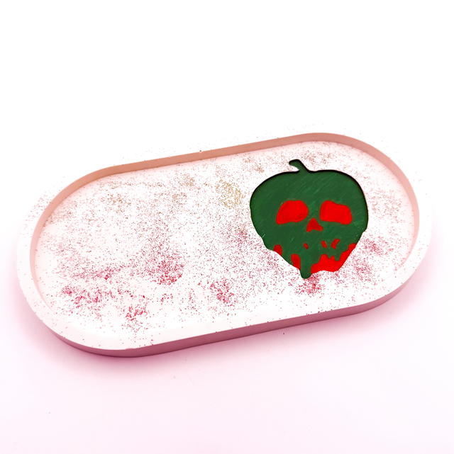 Plateau en jesmonite - inspiration Blanche Neige