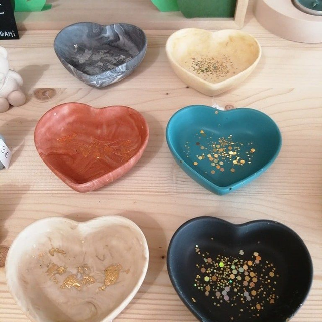 Coeur vide poche en Jesmonite