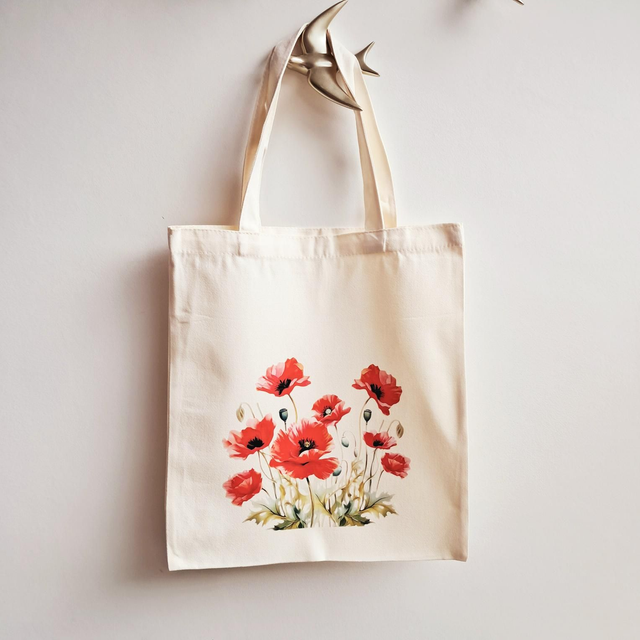 Tote bag coquelicots 