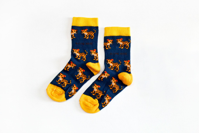 'Save the Leopards' Bamboo Socks, Bare Kind - kids