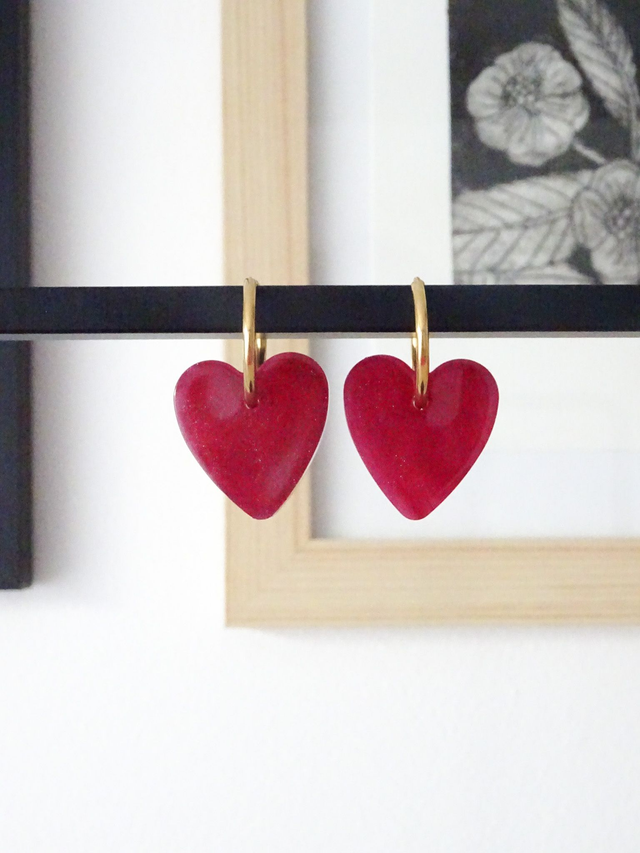 Coeur S : Bordeau paillette