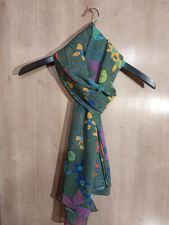 Orchidée Vert. Foulard