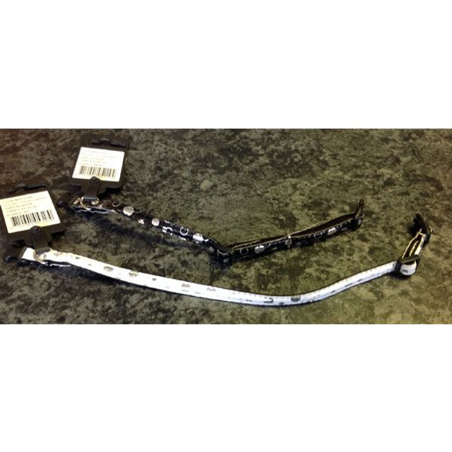 Dog fashion nylon + PU halsband S zwart