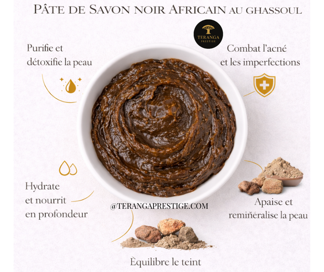 Pâte de Savon Noir Africain au Ghassoul