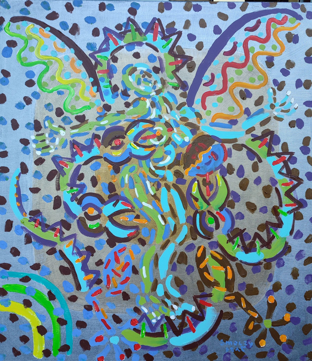 Smoczy szał,102x90 akryl płótno 2019