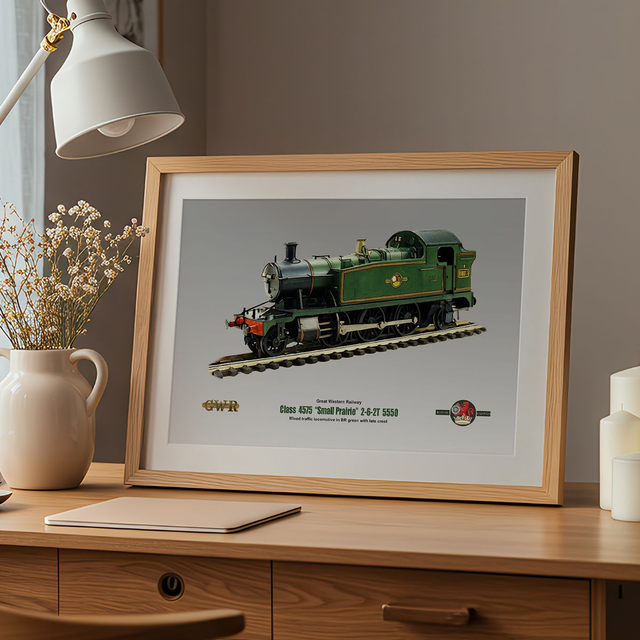 GWR 4575 Class Prairie Tank Loco Artwork Print Poster Model Railway Art