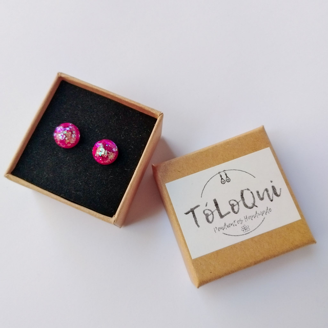 Pendientes Pequeños Camaleónicos Rosa