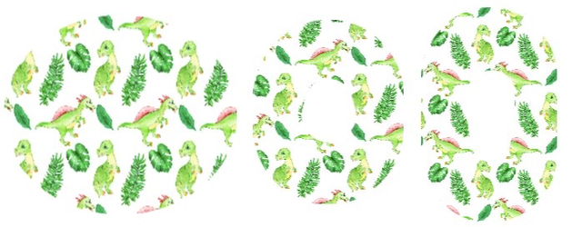 Dinosaurs and leaves