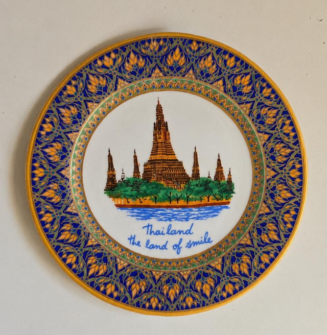Paire de boucles d'oreilles - porcelaine Thaïlandaise - acier inoxydable doré