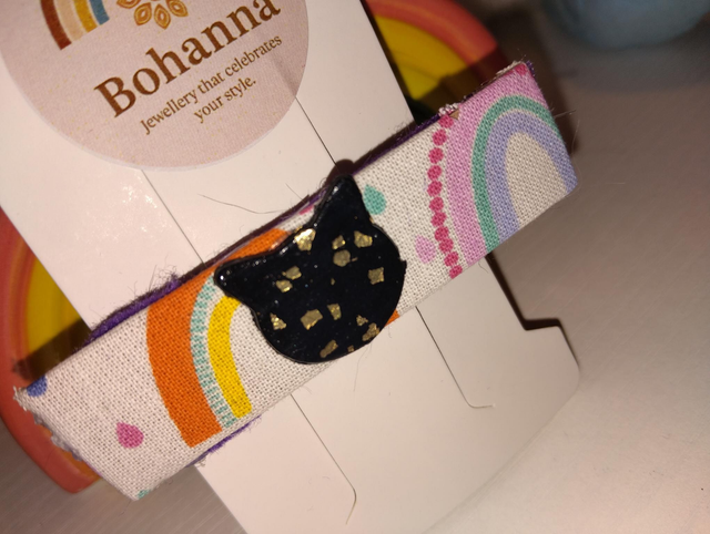Handmade Rainbow cat hair clip 