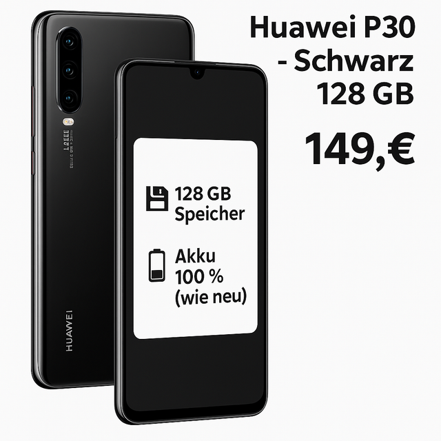 📱 Huawei P30 – Schwarz – 128 GB