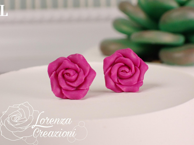 Orecchini a lobo rose purple