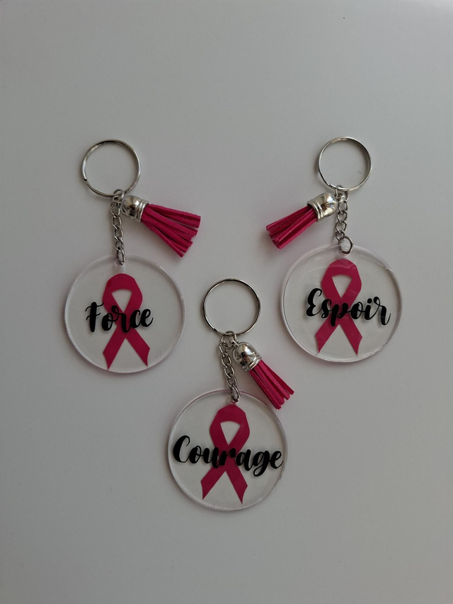 Porte clé octobre rose 