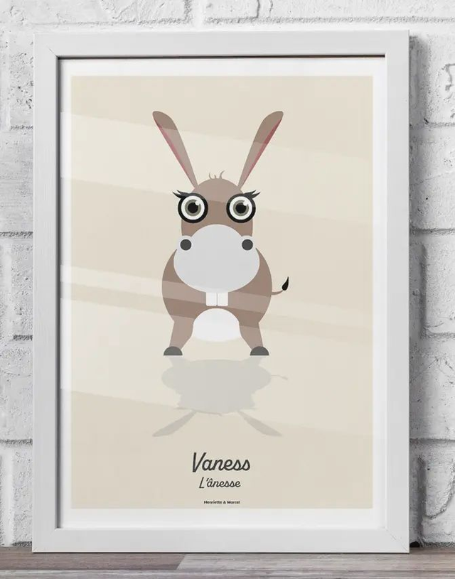 33 - Affiche enfant âne