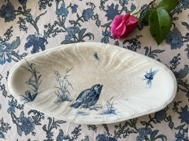 OISEAUX - Ravier aux oiseaux de la manufacture de Gien - Terre de Fer