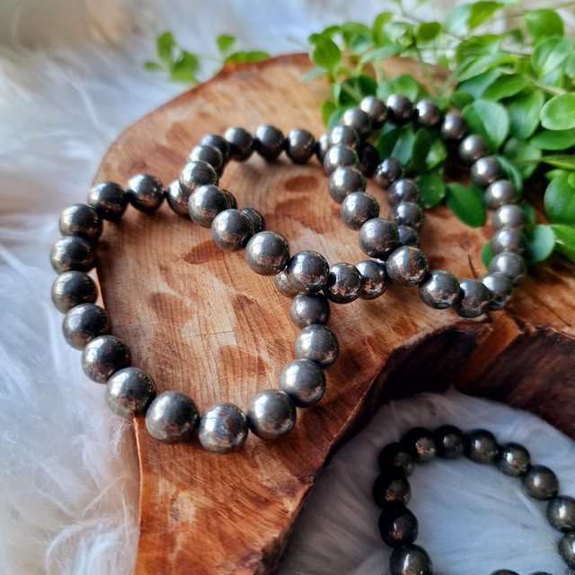 Chalcopyrite 10mm Beaded Bracelet 