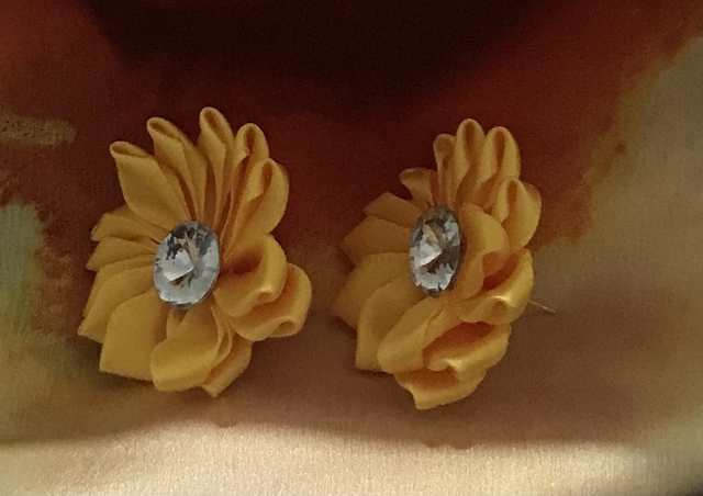Yellow Fabric Studs Plain - FSP20