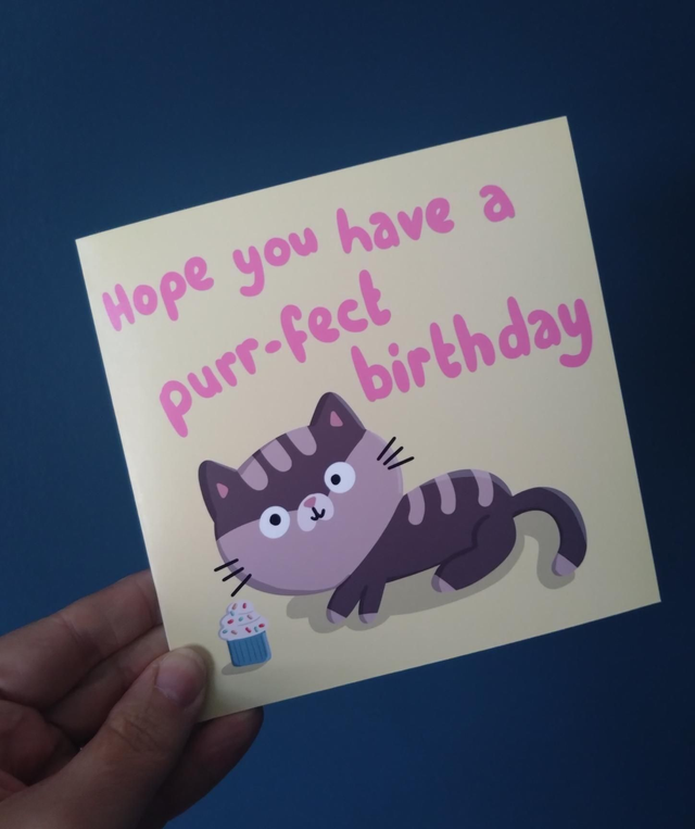 Cat purr-fect birthday card