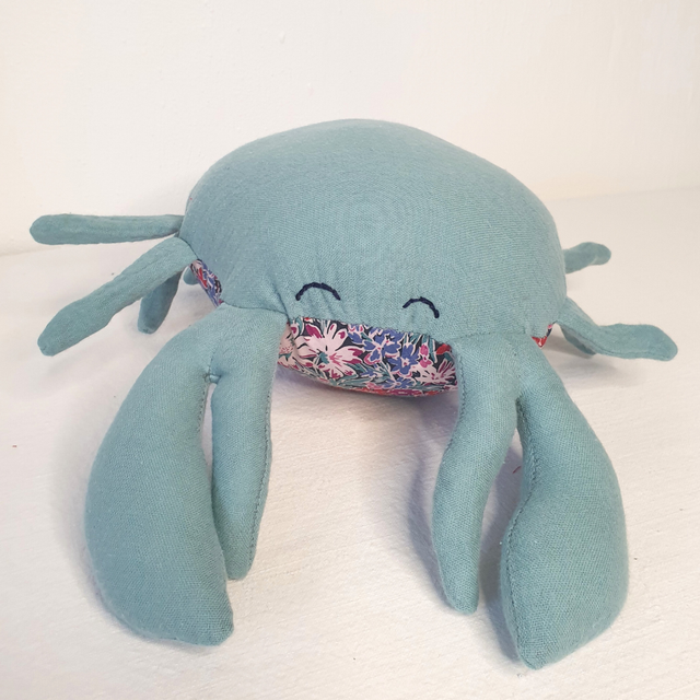 Crabe vert d'eau à fleurs - Les Doudous de la Mer 