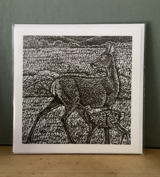 Doe and Fawn greeting card