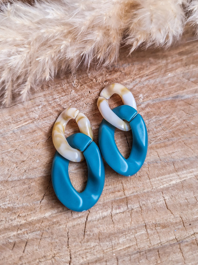 Module "Duo Maillons" - Modèle crème et bleu canard