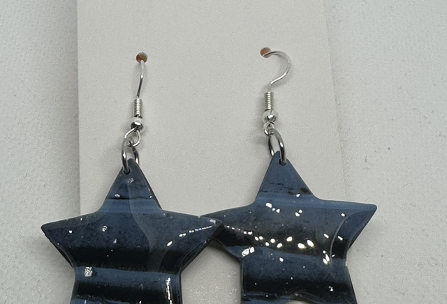 Ohrringe Sterne Blau/Silber
