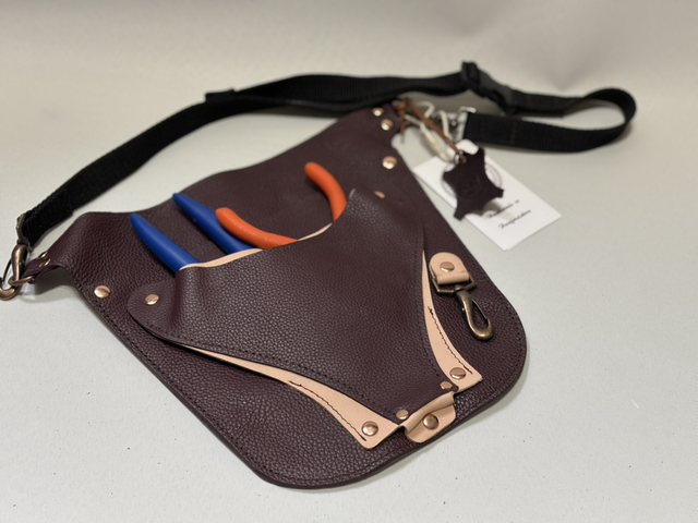 Gardening Tool belt deep red and peach