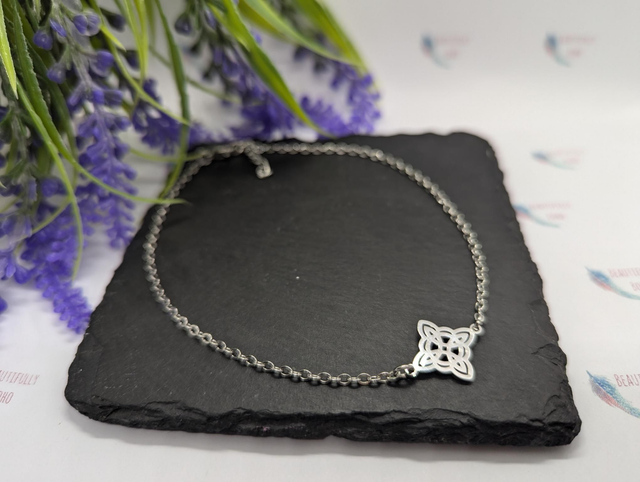 Stainless Steel Anklet with Celtic Charm 